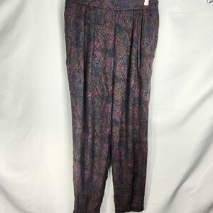 Significance Multi Colored Paisley Print Pants w/Elastic Back Waist Size 6